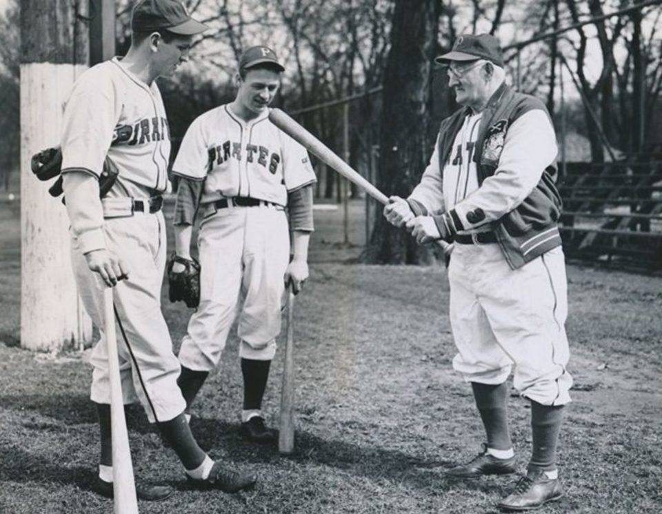 Honus Wagner Gives Batting Tips To A Couple Young Pirate “Whippersnappers”!
