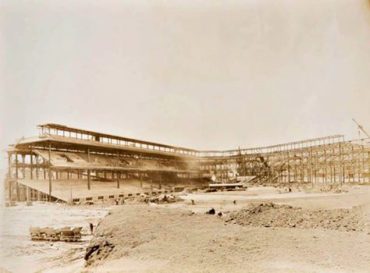 Forbes Field, Pittsburgh, ca 1909 – construction of the first of its kind ballpark is underway