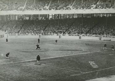 Polo Grounds, Manhattan, NY, October 14, 1911 – World Series action with Christy Mathewson pitching
