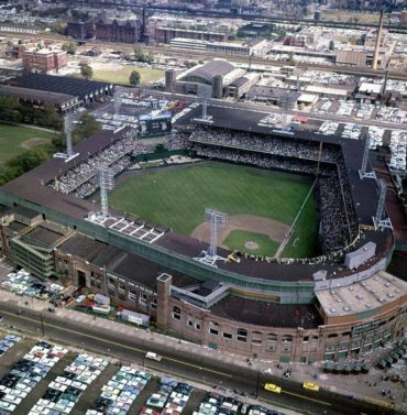 Comiskey Park, Chicago, 1959 – World Series action takes place between LA Dodgers and Chicago White Sox