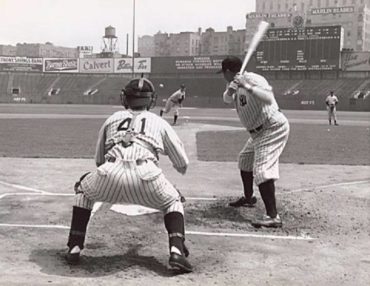 Yankee Stadium, August 21, 1942 – 47-year old Babe Ruth gets ready for Walter Johnson showdown