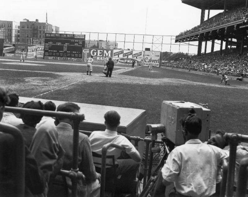 Image result for first baseball game on tv images