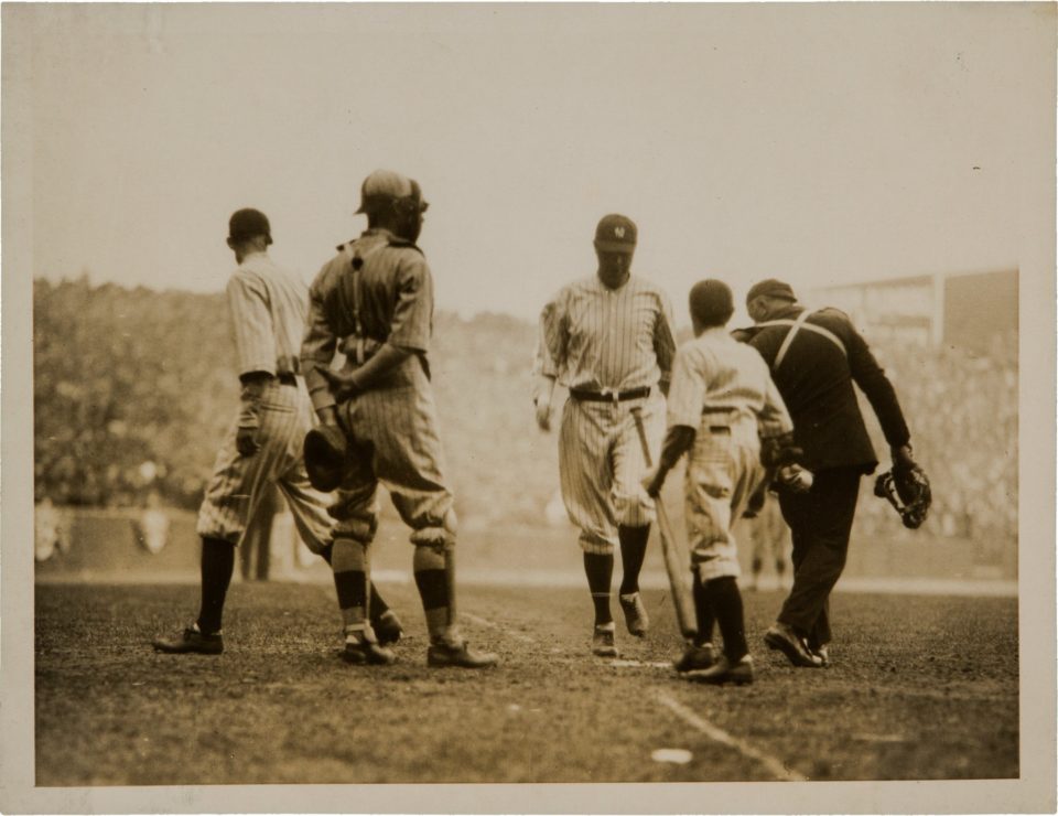 Yankee Stadium, Bronx, April 18, 1923 – Ruth homers in first game at Yankee Stadium