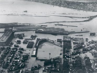 Crosley Field, January 1937 – Ohio River flood of 1937 hits the city of Cincinnati hard
