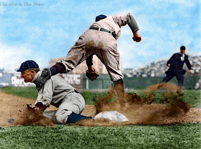 Classic Ty Cobb from Charles Conlon Collection – Colorized by Don Stokes!