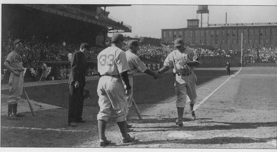Baker Bowl, Philadelphia, PA, April 19, 1938 – Dodgers Dolph Camilli hits HR to help spoil Phillies home opener