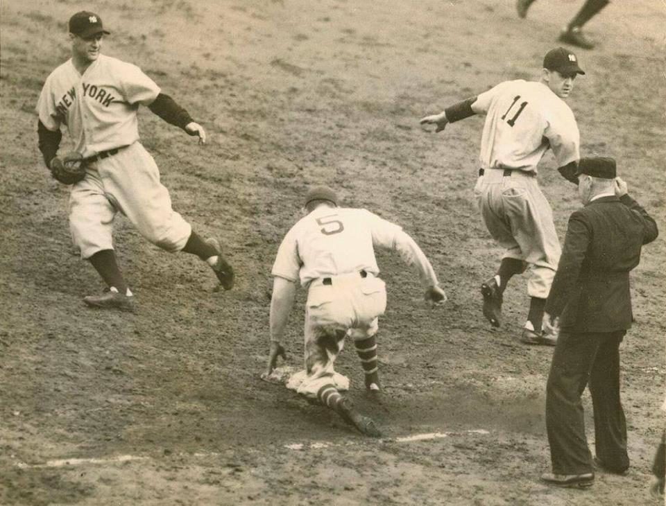 Polo Grounds, Manhattan, NY, October 10, 1937 Final out of the 1937