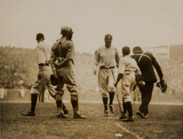 Yankee Stadium, Bronx, April 18, 1923 – Ruth homers in first game at Yankee Stadium in 4-1 win over Boston