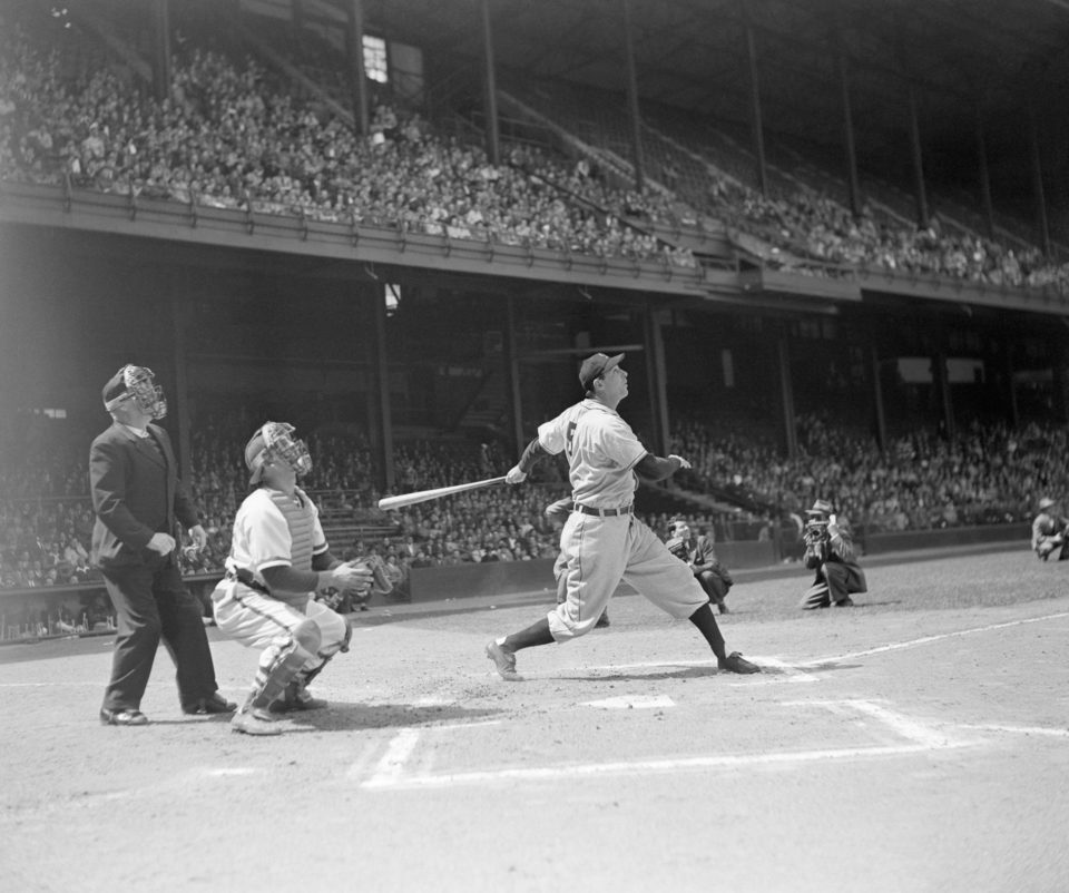 Shibe Park, Philadelphia, PA, April, 29, 1947 – Legendary sluggers Hank Greenberg and Ralph Kiner lead Bucs to victory with home runs