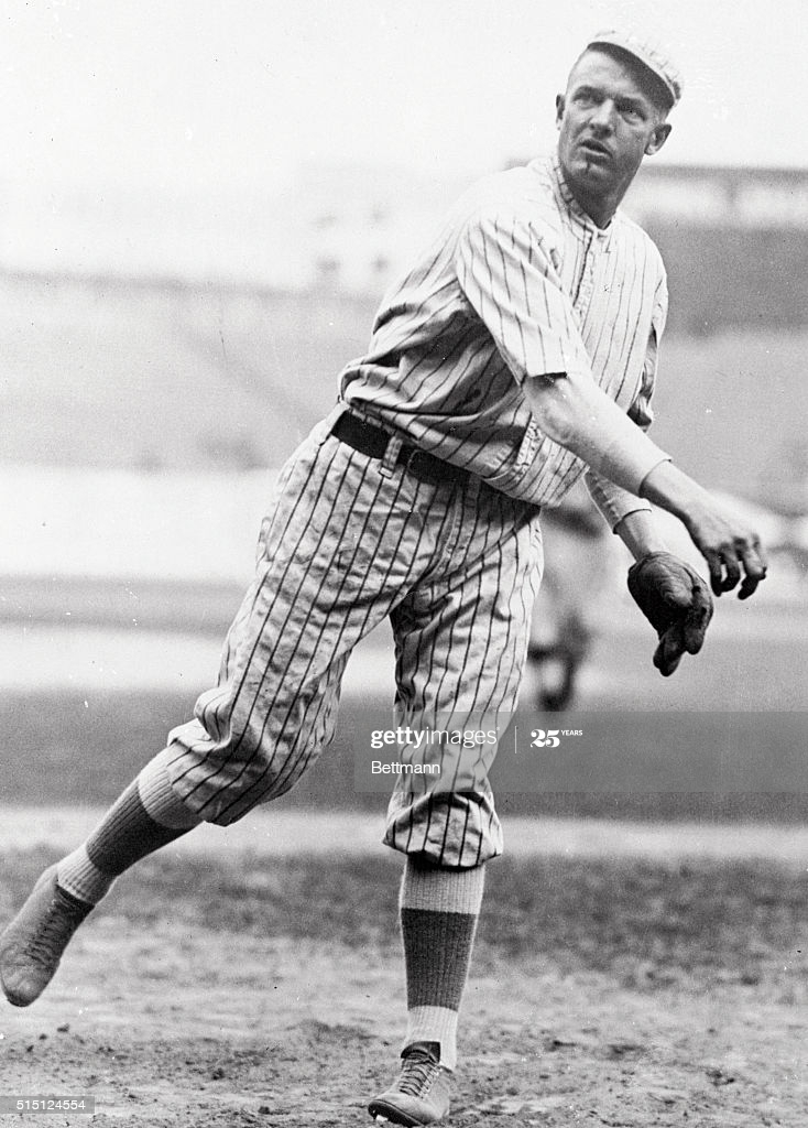 Christy Mathewson, pitcher for the New York Giants in action